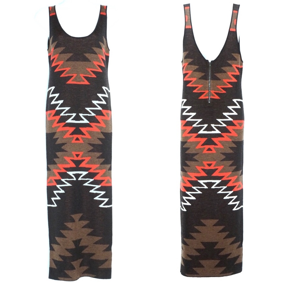 Alice & Olivia Wool Printed Knit Maxi Dress